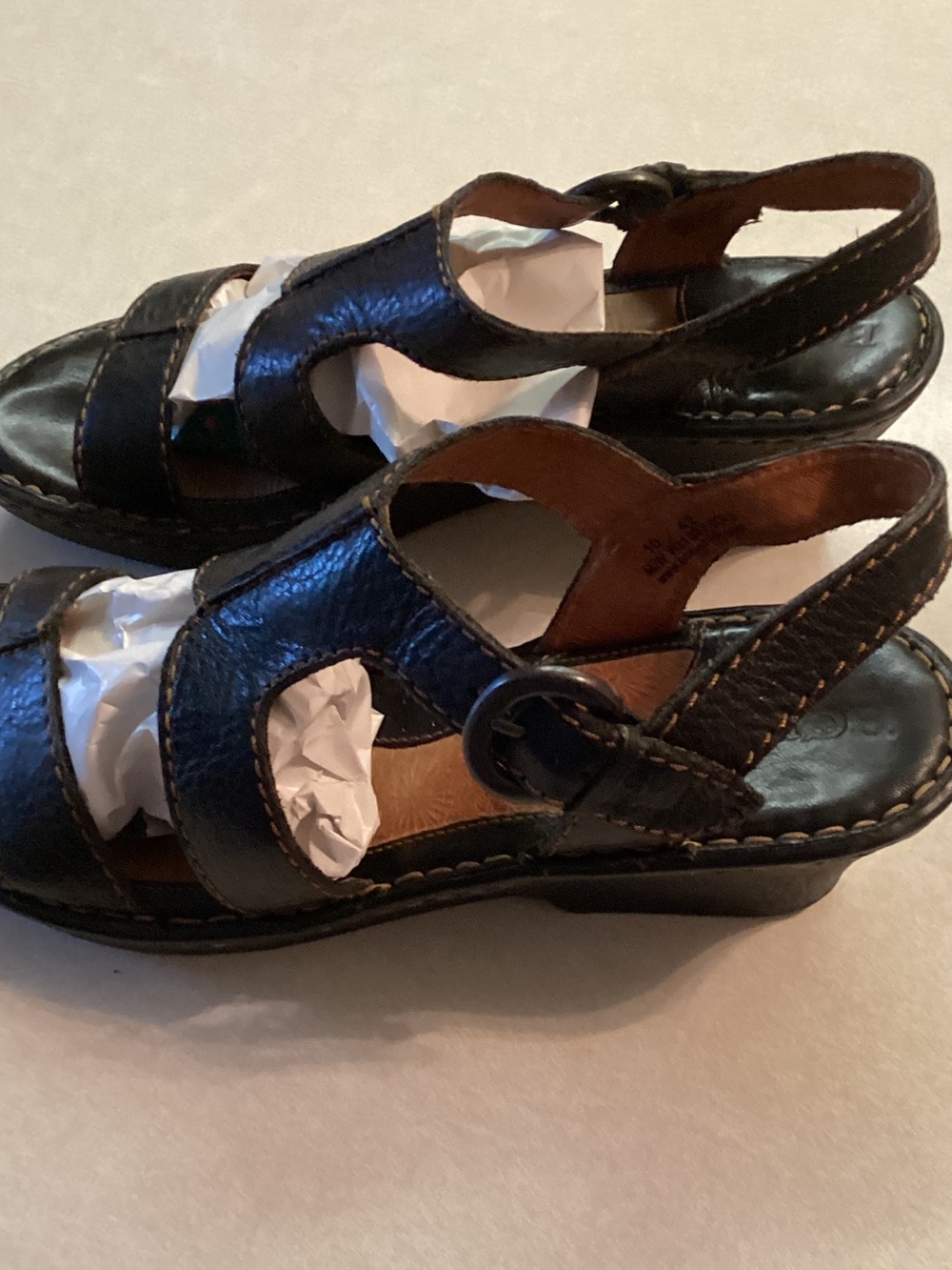 Black Leather Slingback Sandals size 10 - Picture 8 of 9